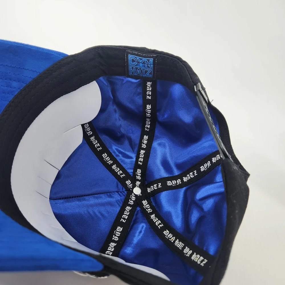 DYN Hatz‎ Charros de Jalisco Snapback Hat Black Blue Rhinestone Satin Lined Cap